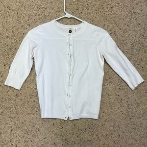 BP Cardigan white Small S 3/4 sleeve